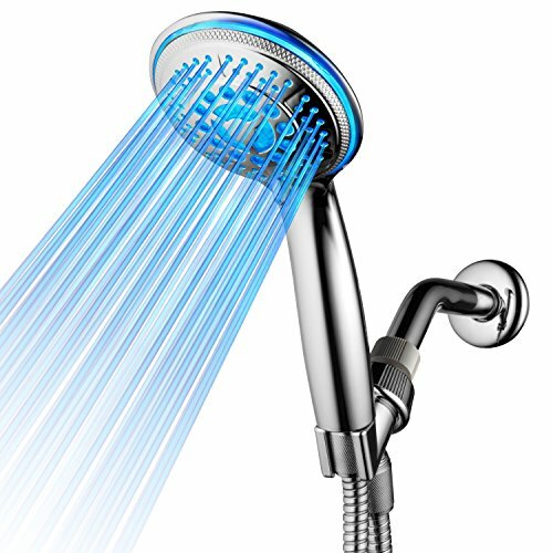 DreamSpa All Chrome Water Temperature Controlled Color Changing 5-Setting LED Handheld Shower-Head...