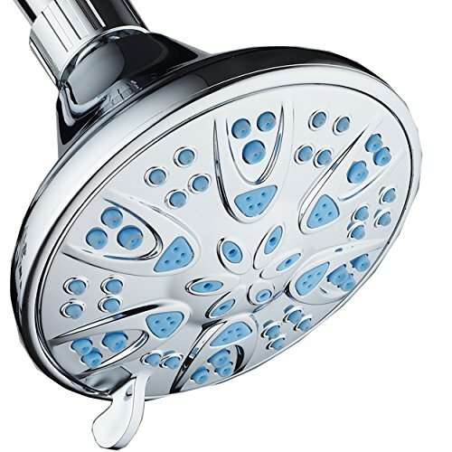 Antimicrobial/Anti-Clog High-Pressure 6-setting Shower Head by AquaDance with Microban Nozzle Protection from Growth of Mold, Mildew & Bacteria for Stronger Shower!